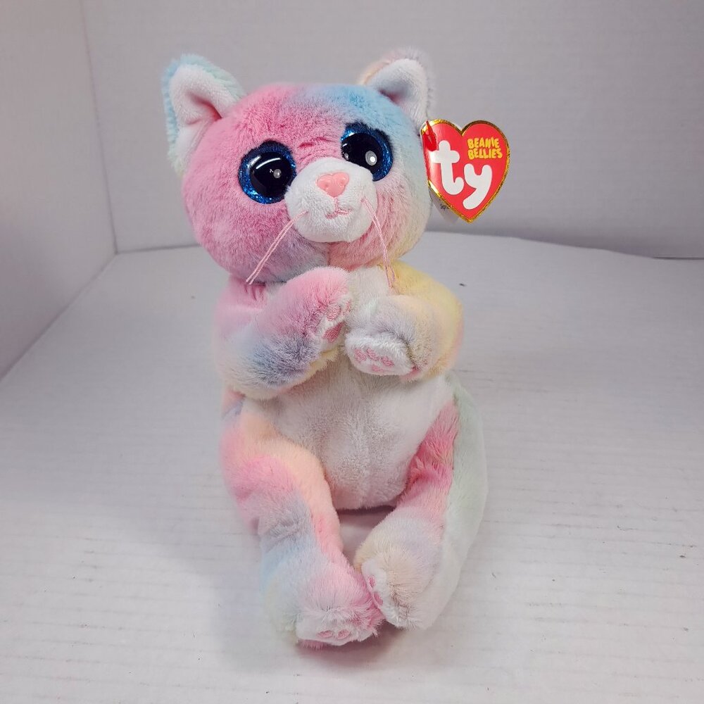 NEW‎ Ty Jenni Cat Beanie Bellie's tie dye Squishy Beanie Baby Plush Jenny kitty